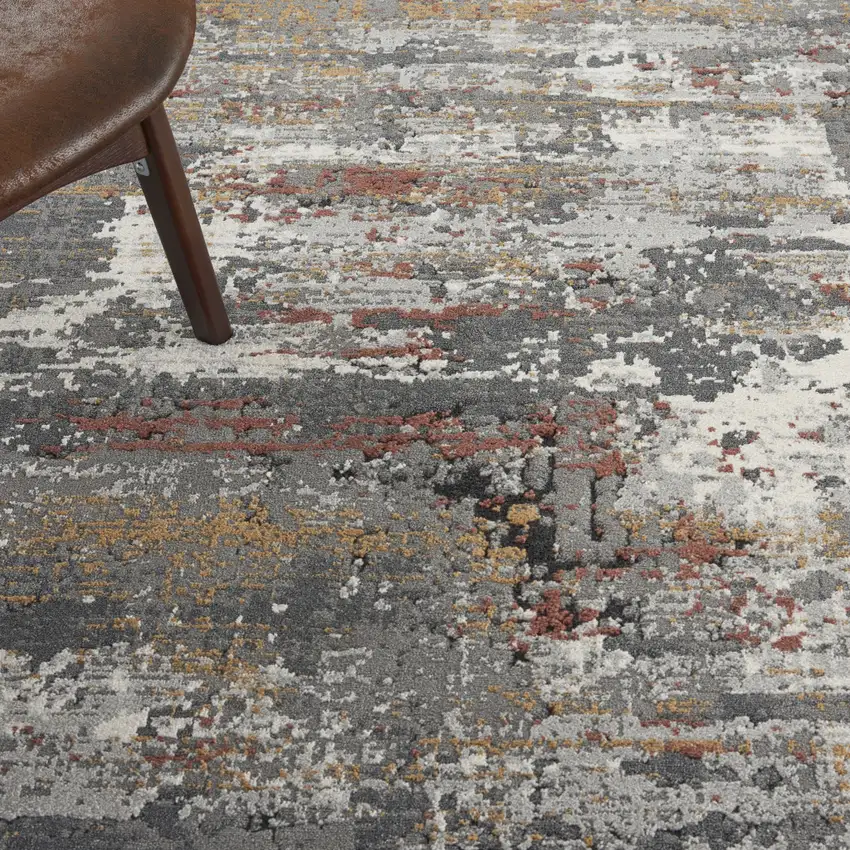 Gray Abstract Area Rug Photo 9