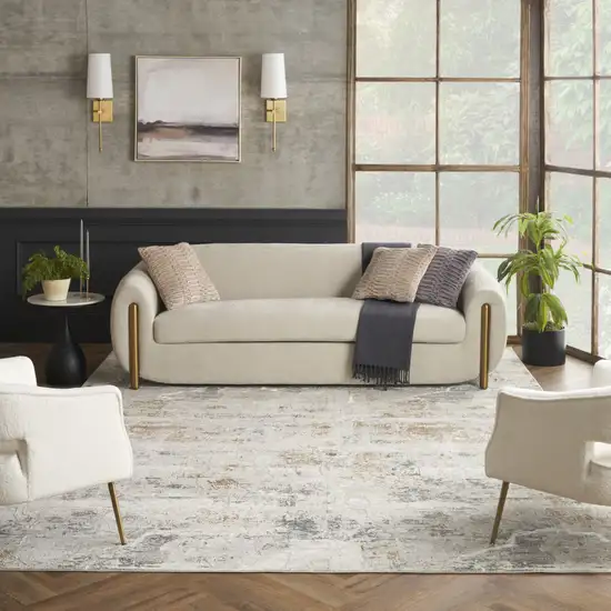 Gray Abstract Area Rug Photo 5