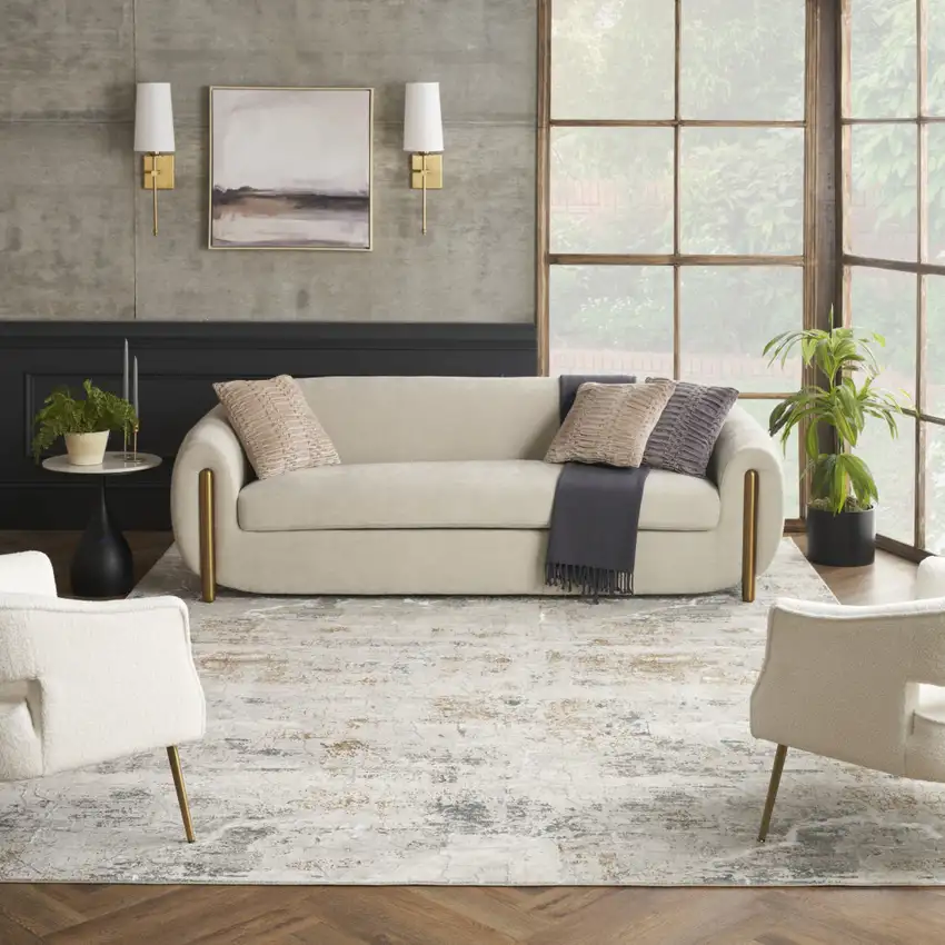 Gray Abstract Area Rug Photo 5