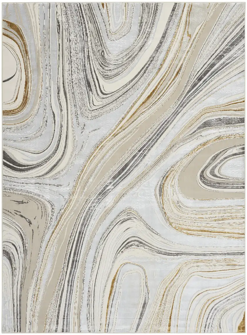 Gray Abstract Area Rug Photo 8
