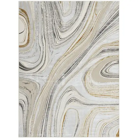 Gray Abstract Area Rug Photo 7