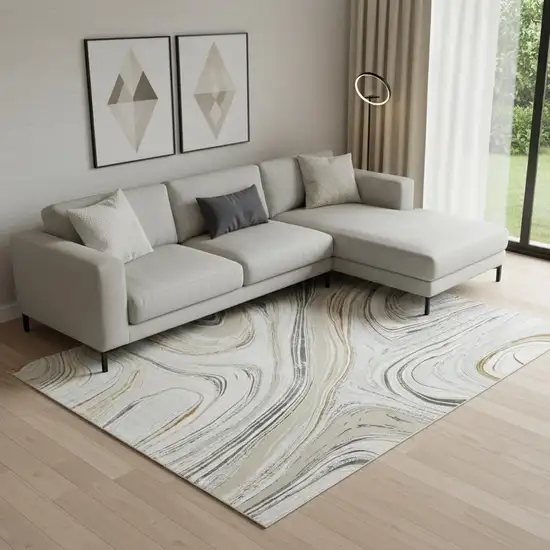 Gray Abstract Area Rug Photo 1