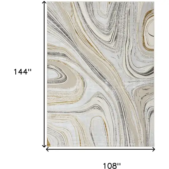 Gray Abstract Area Rug Photo 3