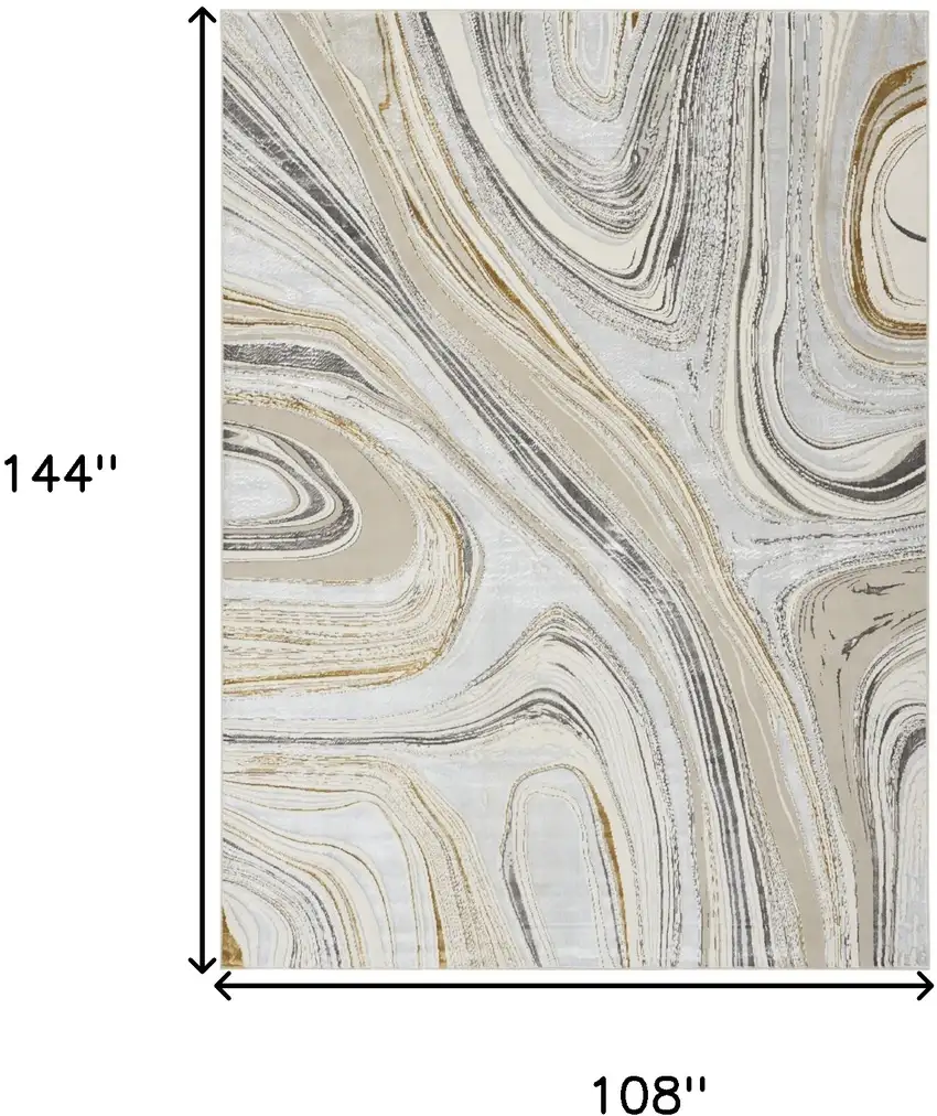 Gray Abstract Area Rug Photo 3