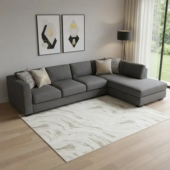 Gray Abstract Area Rug Photo 1