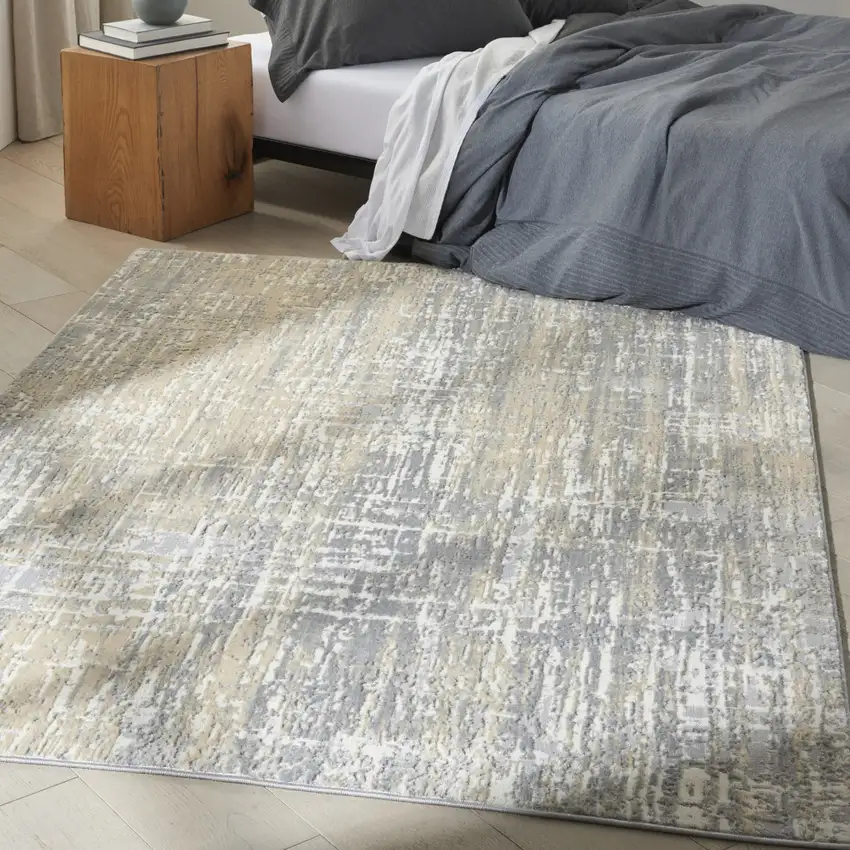 Gray Abstract Area Rug Photo 5