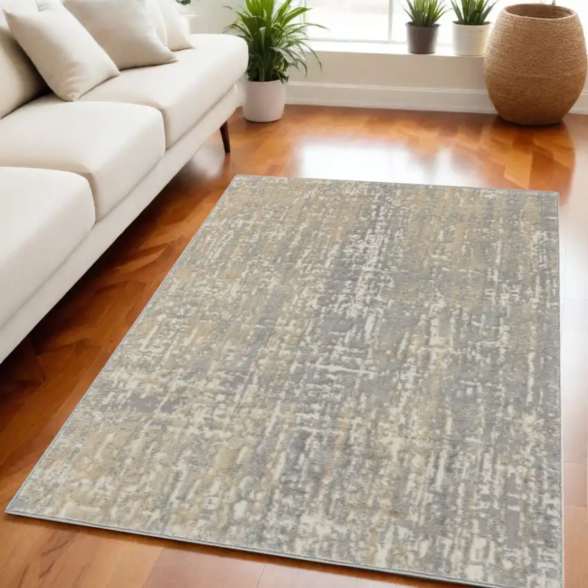 Gray Abstract Area Rug Photo 1