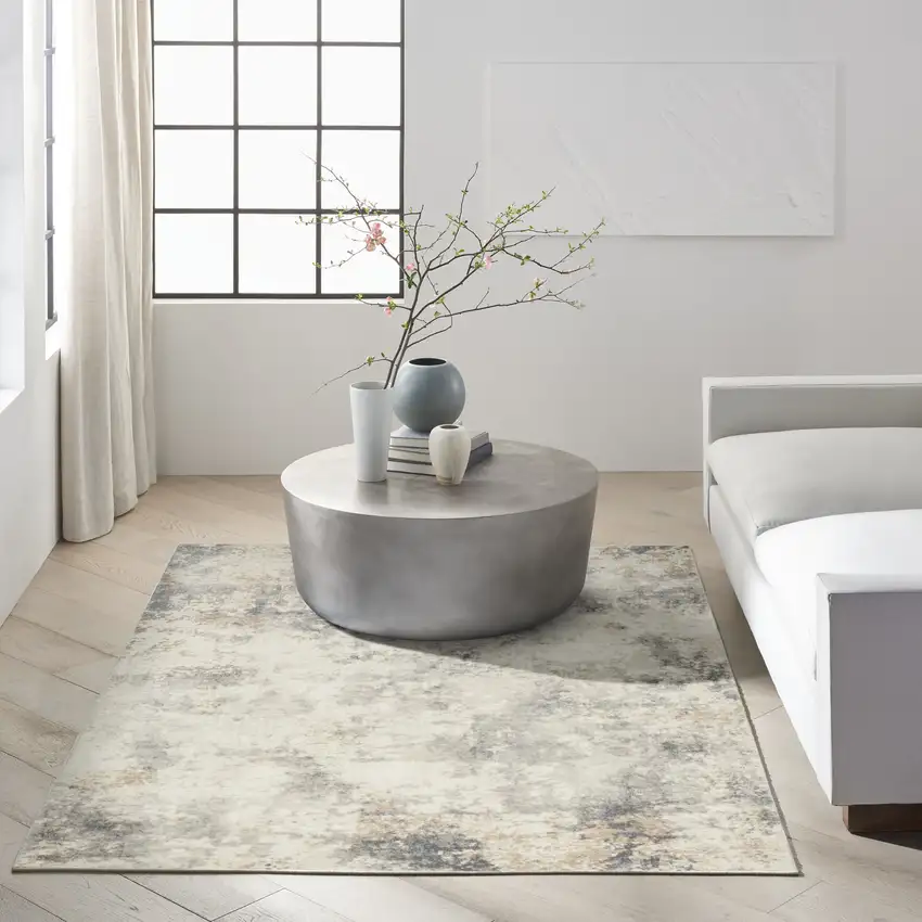 Gray Abstract Area Rug Photo 5