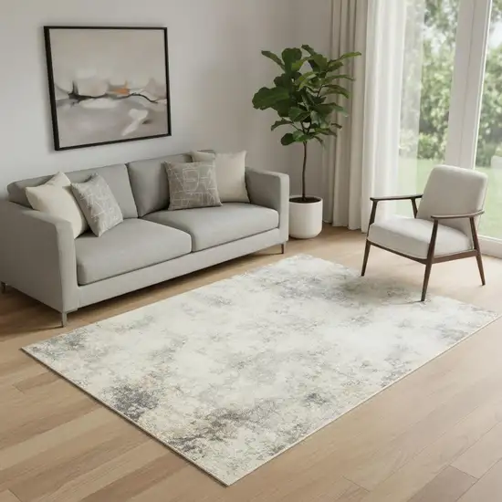 Gray Abstract Area Rug Photo 1