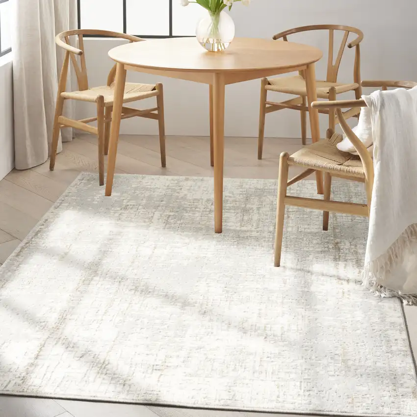 Gray Abstract Area Rug Photo 4