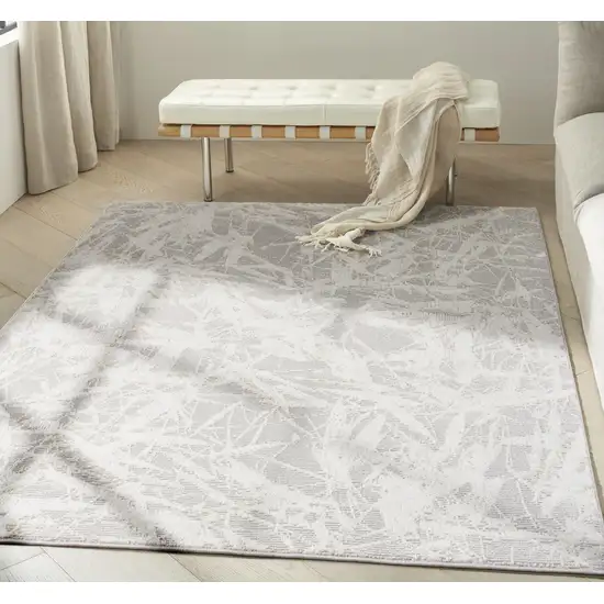 Gray Abstract Area Rug Photo 4