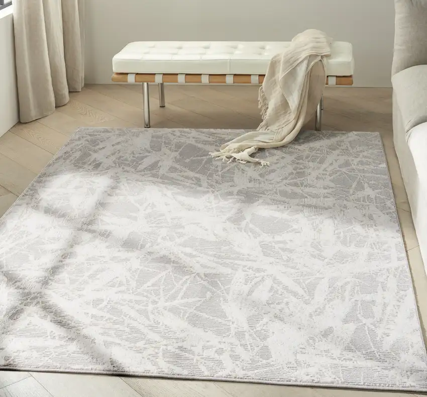 Gray Abstract Area Rug Photo 4