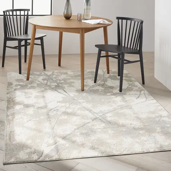 Gray Abstract Area Rug Photo 6