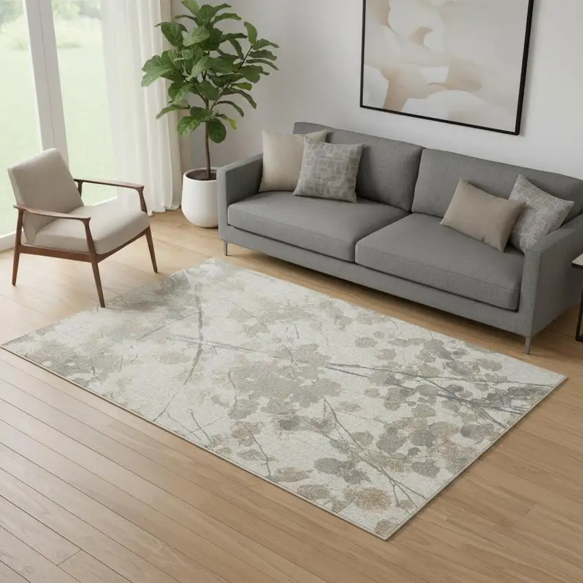 Gray Abstract Area Rug Photo 1