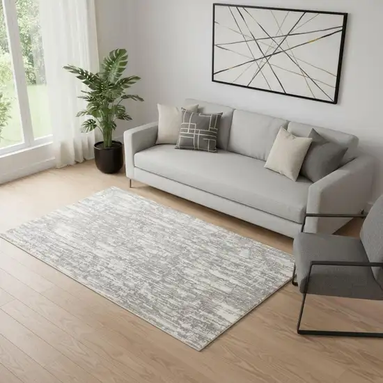 Gray Abstract Area Rug Photo 1