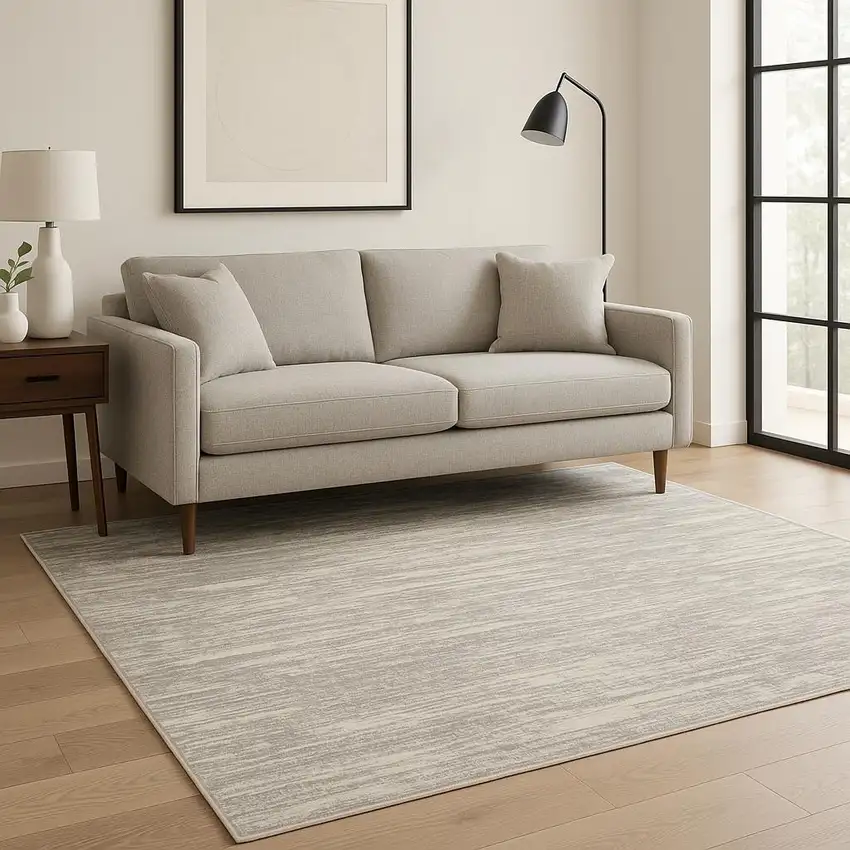 Gray Abstract Area Rug Photo 1