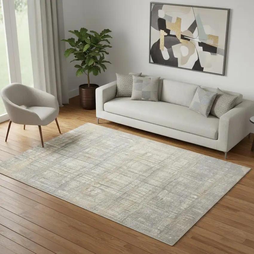 Gray Abstract Area Rug Photo 1