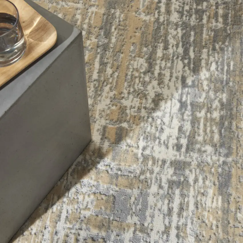 Gray Abstract Area Rug Photo 9