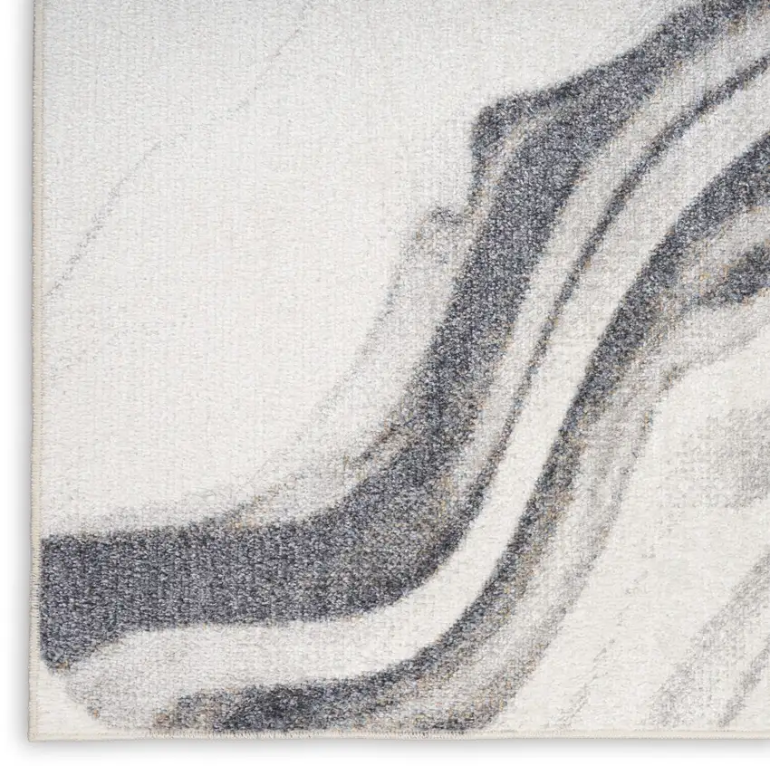 Gray Abstract Area Rug Photo 9