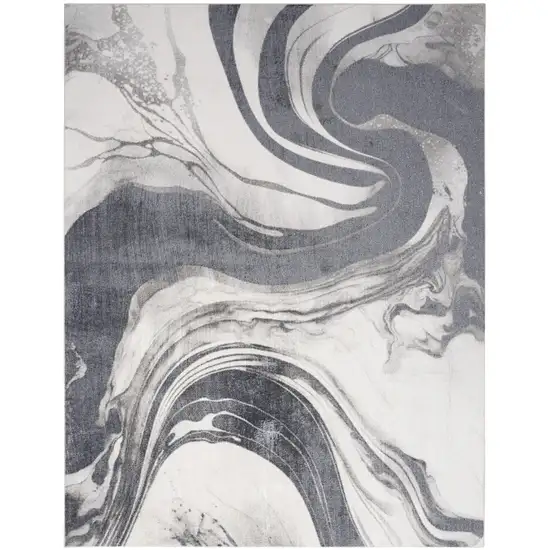 Gray Abstract Area Rug Photo 7