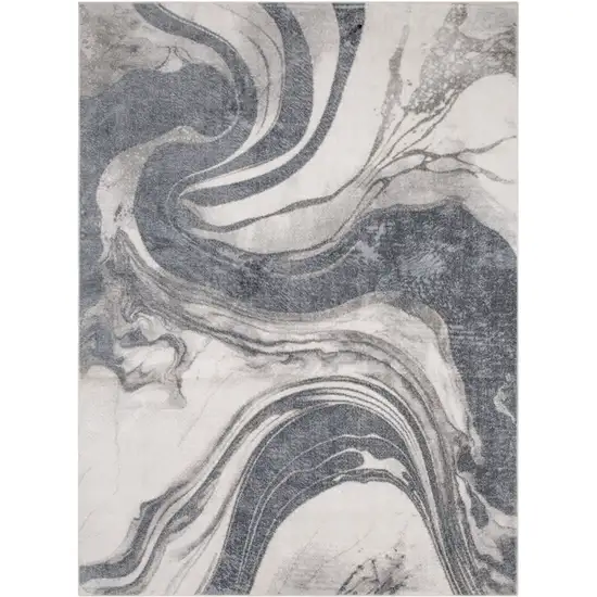 Gray Abstract Area Rug Photo 4