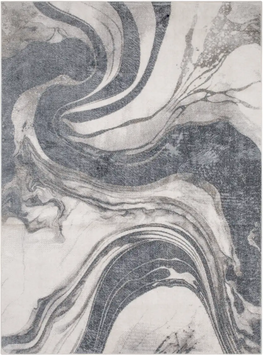 Gray Abstract Area Rug Photo 4