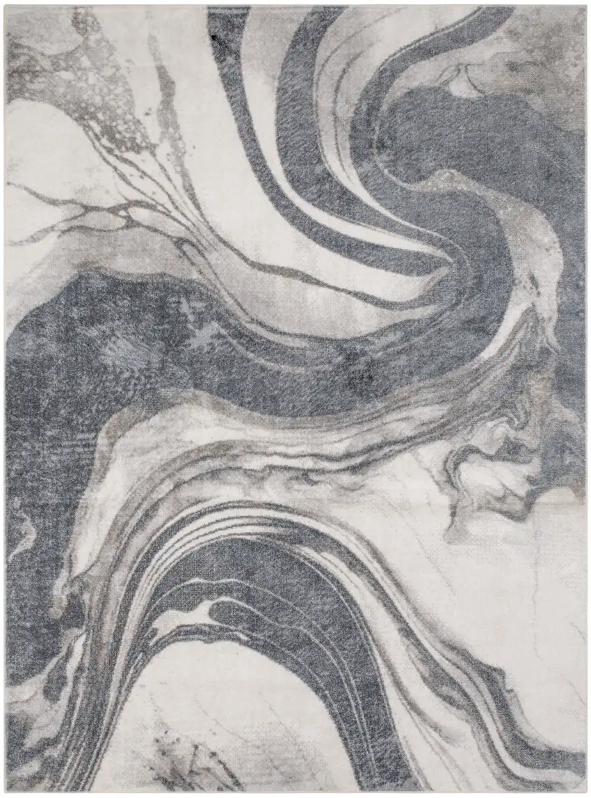 Gray Abstract Area Rug Photo 8