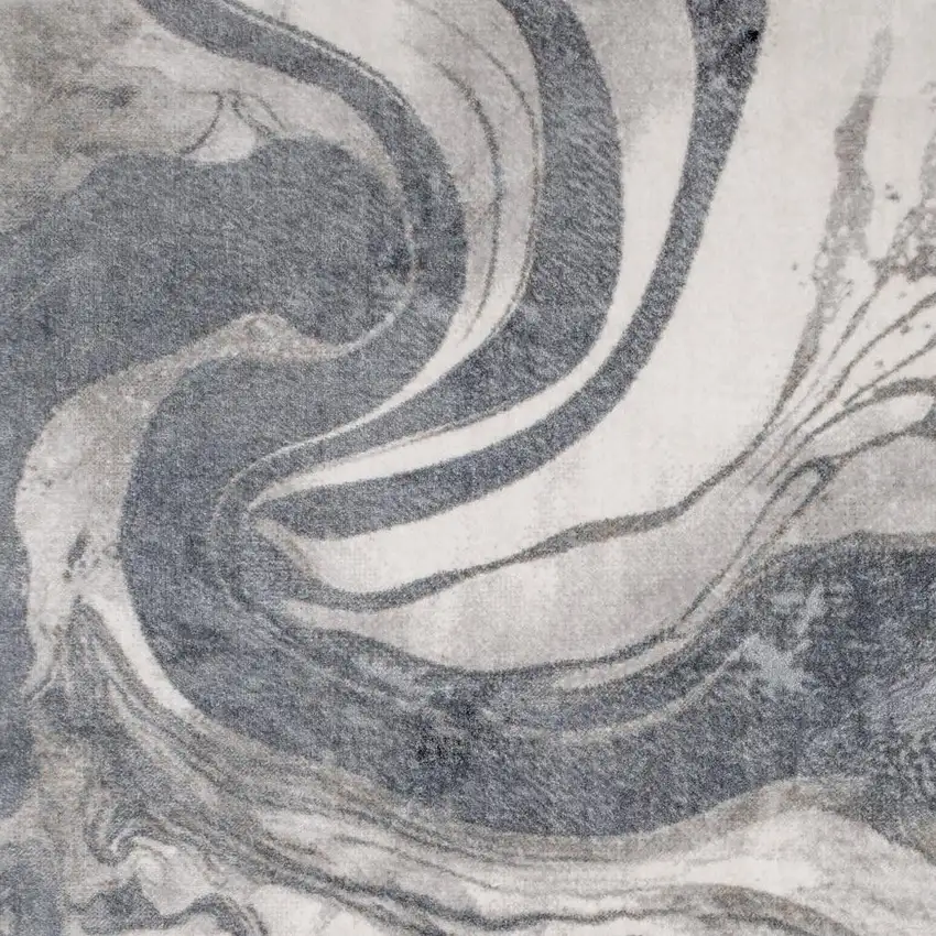 Gray Abstract Area Rug Photo 2