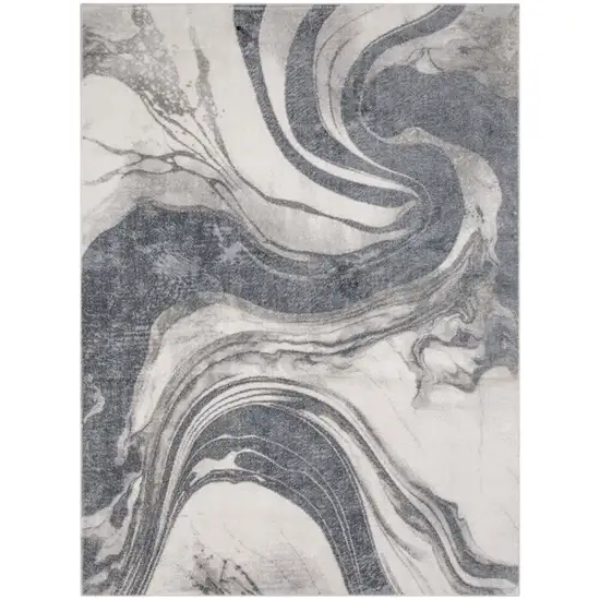 Gray Abstract Area Rug Photo 7