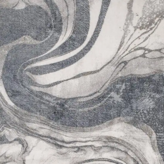 Gray Abstract Area Rug Photo 2