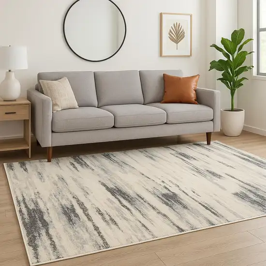 Gray Abstract Area Rug Photo 1