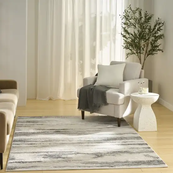 Gray Abstract Area Rug Photo 6