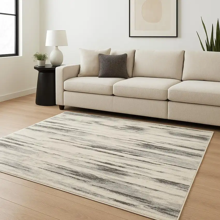 Gray Abstract Area Rug Photo 1