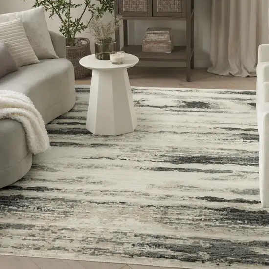 Gray Abstract Area Rug Photo 6