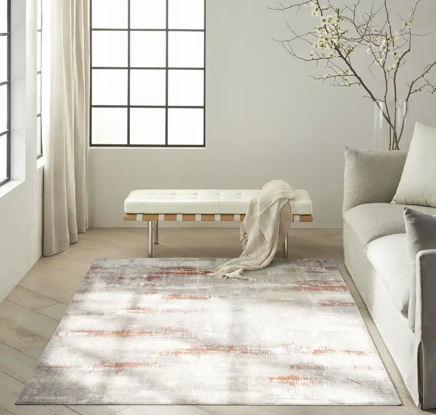 Gray Abstract Area Rug Photo 3