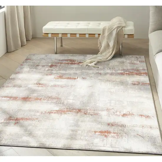 Gray Abstract Area Rug Photo 4