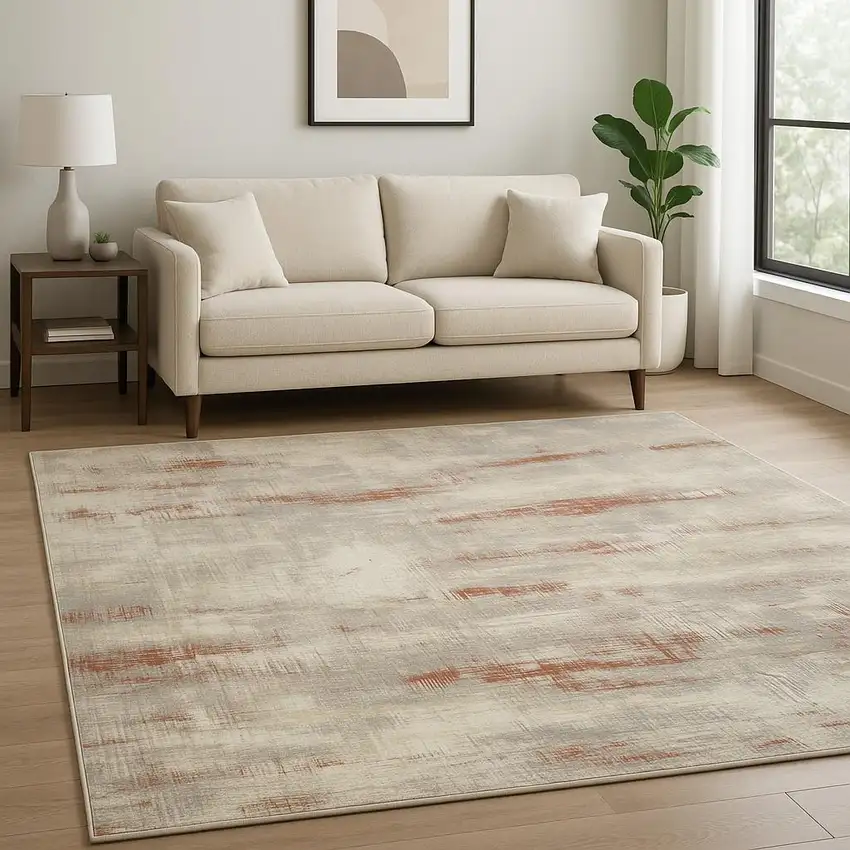 Gray Abstract Area Rug Photo 1