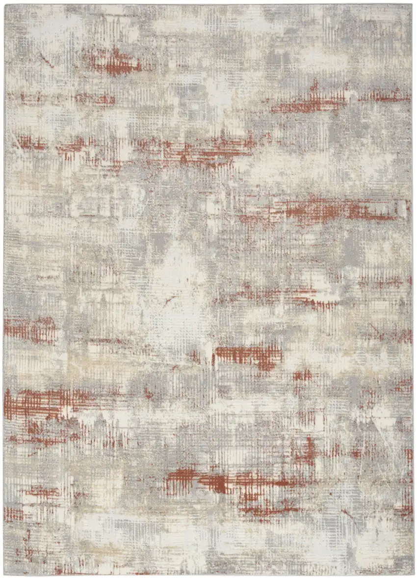 Gray Abstract Area Rug Photo 5