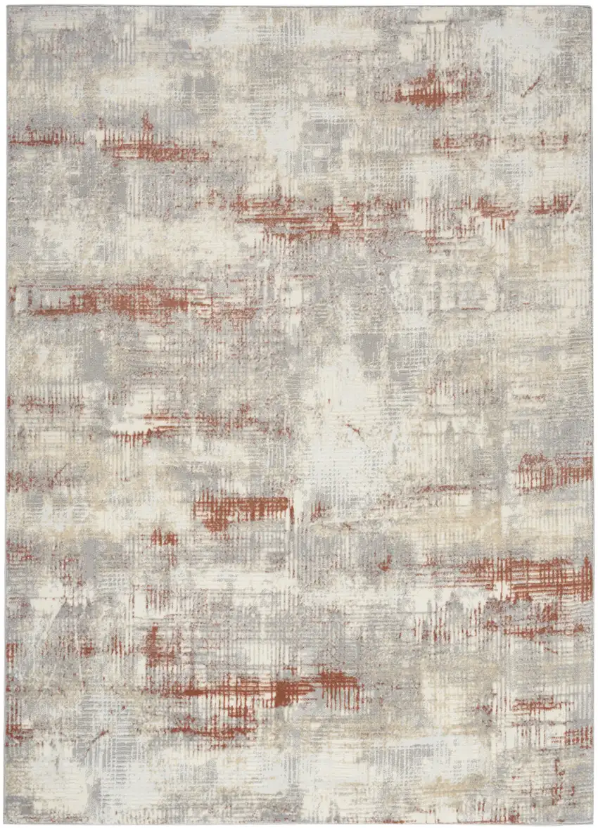 Gray Abstract Area Rug Photo 9