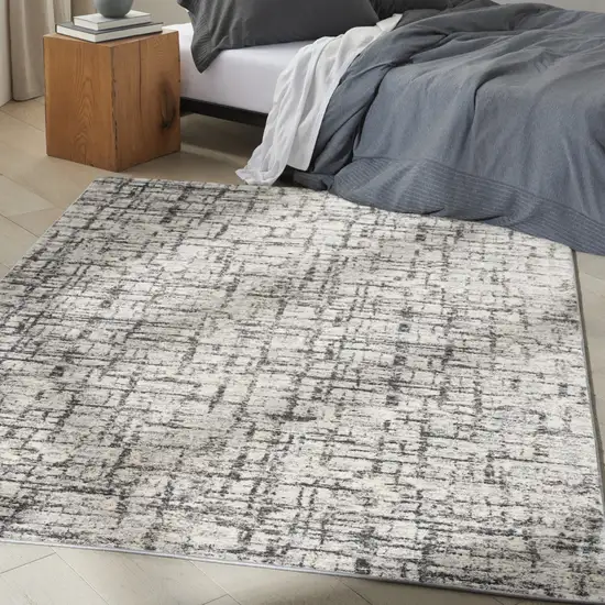 Gray Abstract Area Rug Photo 5
