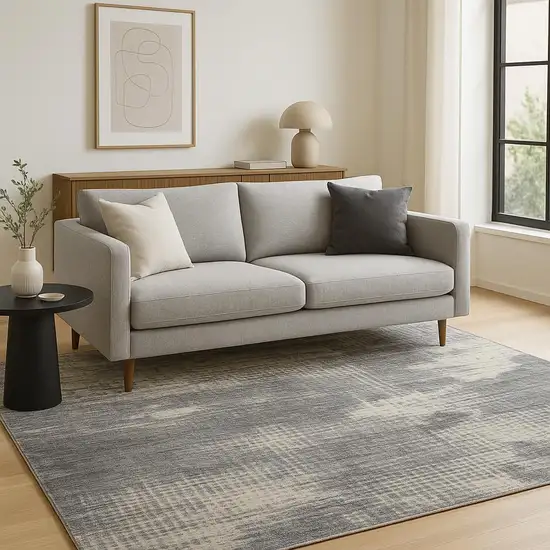 Gray Abstract Area Rug Photo 1