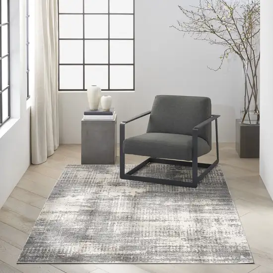 Gray Abstract Area Rug Photo 5