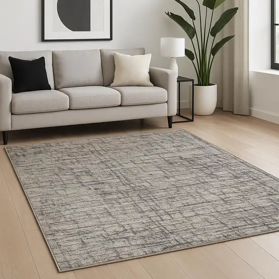 Gray Abstract Area Rug Photo 1