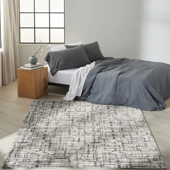 Gray Abstract Area Rug Photo 6