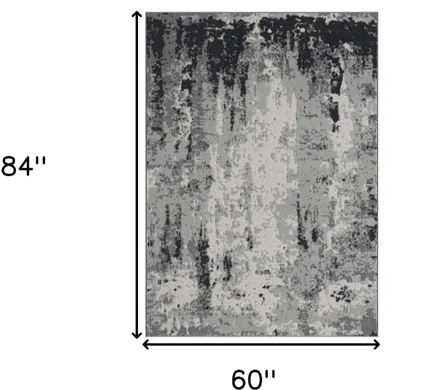 Gray Abstract Area Rug Photo 9