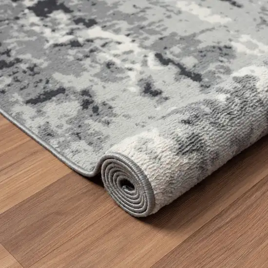 Gray Abstract Area Rug Photo 6