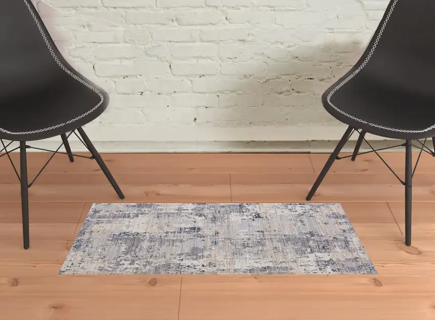 Gray Abstract Area Rug Photo 2