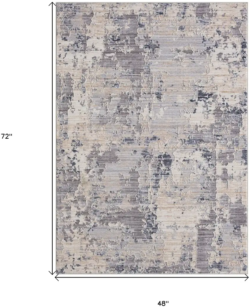 Gray Abstract Area Rug Photo 6