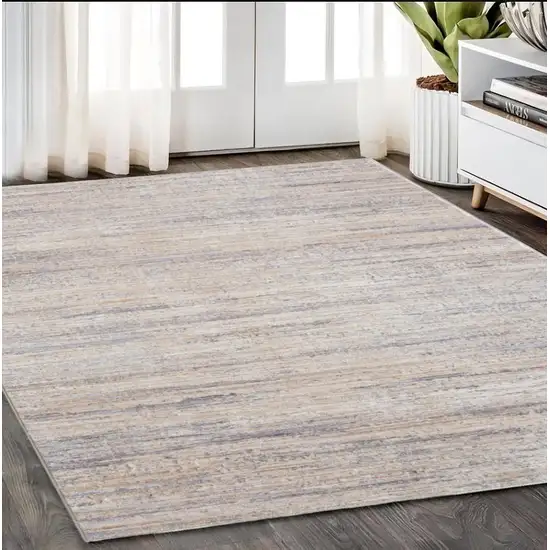 Beige And Gray Striped Area Rug Photo 1