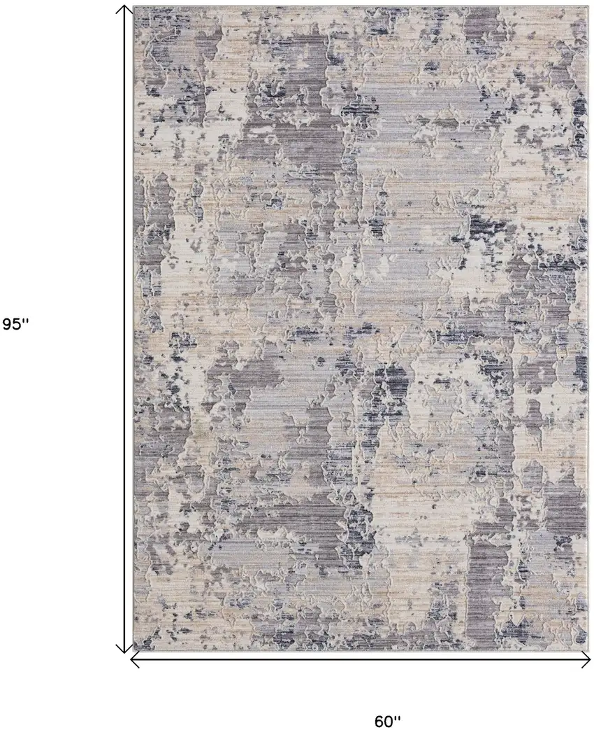 Gray Abstract Area Rug Photo 9